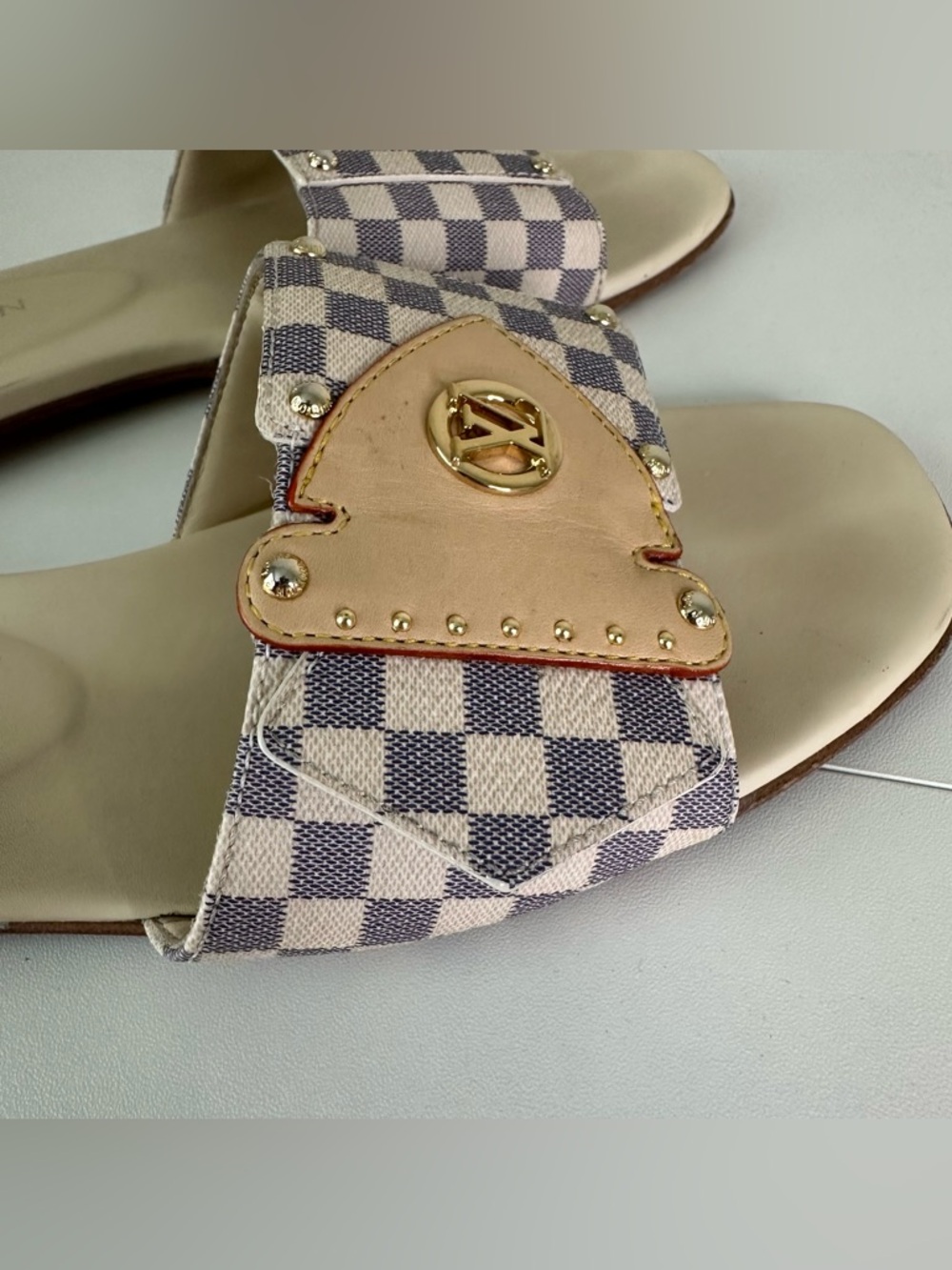 LOUIS VUITTON LV Frame Flat Mule in Azur SZ EUR 40 US 10 - Picture 6 of 10